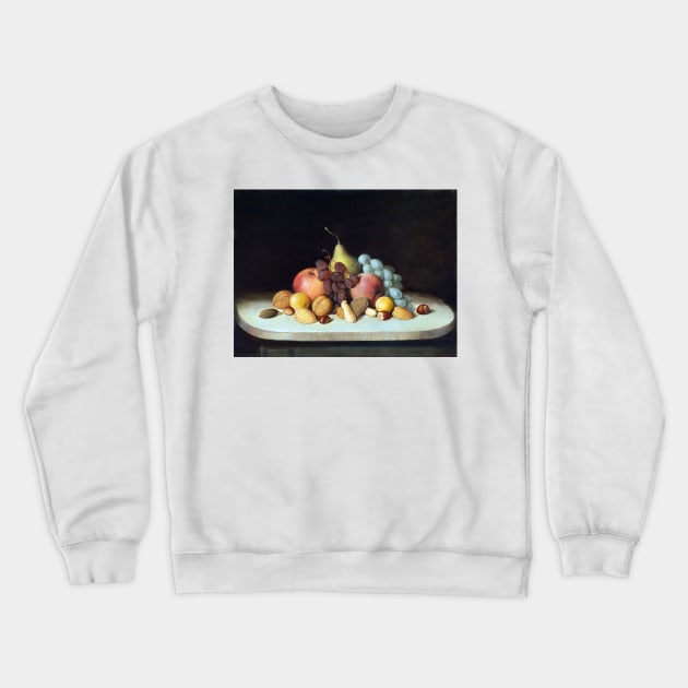 Robert Seldon Duncanson Still Life with Fruit and Nuts Crewneck Sweatshirt by pdpress